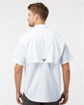 Columbia 212464 Men's PFG Bahama II Short Sleeve Shirt - White - model back