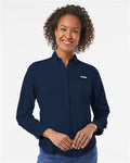 Columbia 212465 Women's PFG Tamiami II Shirt - Collegiate Navy - model front