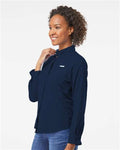 Columbia 212465 Women's PFG Tamiami II Shirt - Collegiate Navy - model side