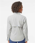 Columbia 212465 Women's PFG Tamiami II Shirt - Cool Grey - model back