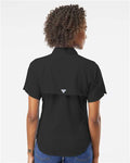 Columbia 212466 Women's PFG Tamiami II Short Sleeve Shirt - Black - model back