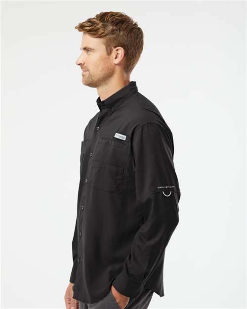 Columbia 212467 Men's PFG Tamiami II Shirt - Black - model side