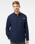 Columbia 212467 Men's PFG Tamiami II Shirt - Collegiate Navy - model front