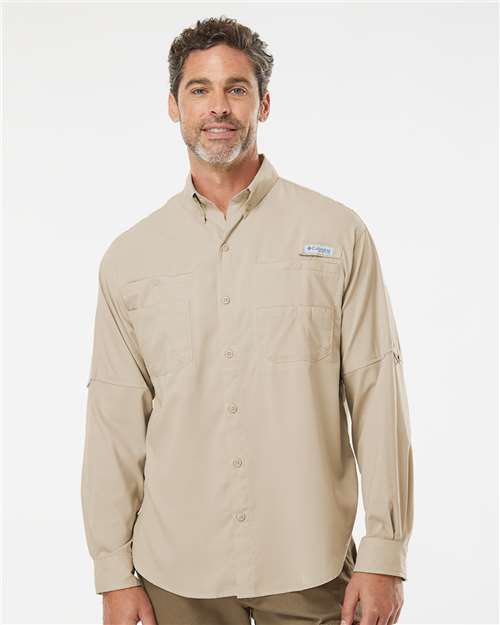 Columbia 212467 Men's PFG Tamiami II Shirt - Fossil - model front