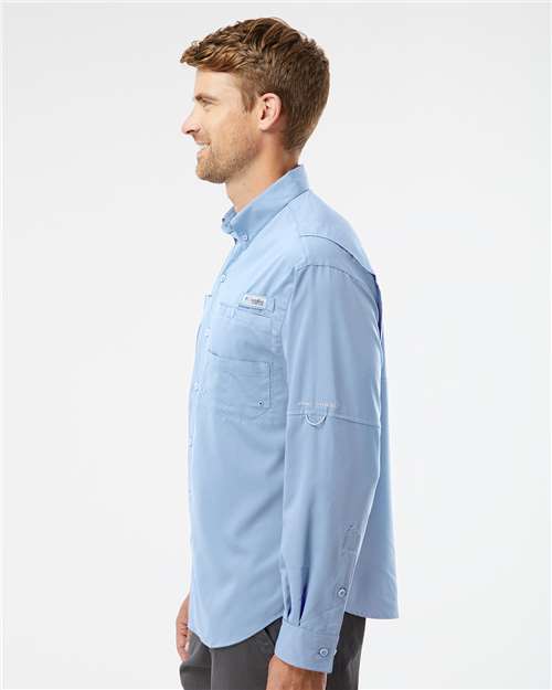 Columbia 212467 Men's PFG Tamiami II Shirt - Sail - model side