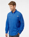 Columbia 212467 Men's PFG Tamiami II Shirt - Vivid Blue - model side