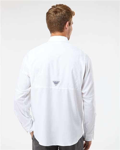 Columbia 212467 Men's PFG Tamiami II Shirt - White - model back