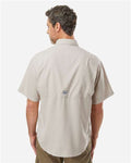 Columbia 212468 Men's PFG Tamiami II Short Sleeve Shirt - Fossil - model back