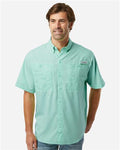 Columbia 212468 Men's PFG Tamiami II Short Sleeve Shirt - Gulf Stream - model front