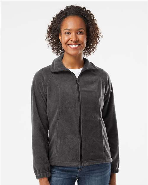 Columbia 212470 Women’s Benton Springs Fleece Full-Zip Jacket - Charcoal Heather - model front