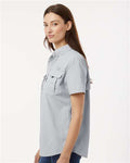 Columbia 212473 Women's PFG Bahama Short Sleeve Shirt - Cool Grey - model side