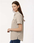 Columbia 212473 Women's PFG Bahama Short Sleeve Shirt - Fossil - model side