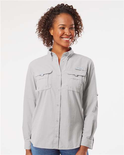 Columbia 212474 Women's PFG Bahama Shirt - Cool Grey - model front