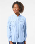 Columbia 212474 Women's PFG Bahama Shirt - Sail - model front