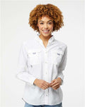 Columbia 212474 Women's PFG Bahama Shirt - White - model front