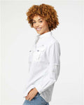 Columbia 212474 Women's PFG Bahama Shirt - White - model side