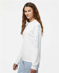 Columbia 212485 Women's PFG Tidal Tee II Long Sleeve - White/ Cirrus Grey - model side