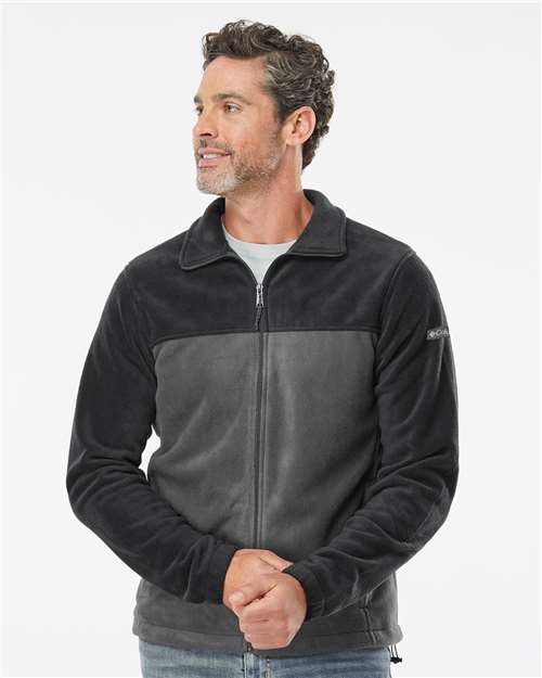 Columbia 212478 Men's Steens Mountain Full Zip 2.0 Jacket - Black/ Grill - model front