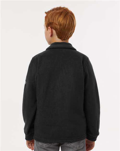 Columbia 212479 Youth Steens Mountain II Fleece Full-Zip Jacket - Black - model back