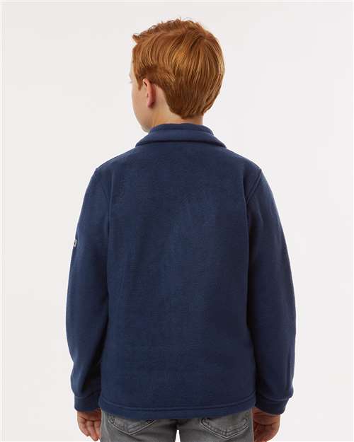 Columbia 212479 Youth Steens Mountain II Fleece Full-Zip Jacket - Collegiate Navy - model back