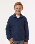 Columbia 212479 Youth Steens Mountain II Fleece Full-Zip Jacket - Collegiate Navy - model front