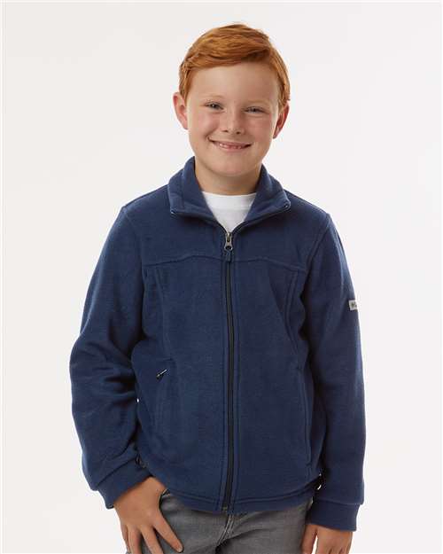 Columbia 212479 Youth Steens Mountain II Fleece Full-Zip Jacket - Collegiate Navy - model front