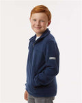 Columbia 212479 Youth Steens Mountain II Fleece Full-Zip Jacket - Collegiate Navy - model side