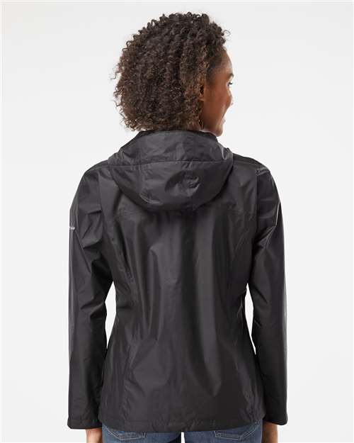 Columbia 212481 Women's Arcadia II Rain Jacket - Black - model back