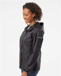Columbia 212481 Women's Arcadia II Rain Jacket - Black - model side