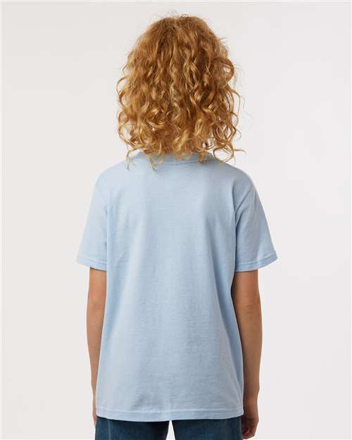Tultex 235 Youth Fine Jersey T-Shirt - Baby Blue - model back