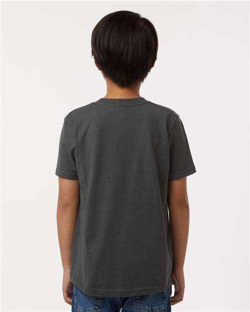 Tultex 235 Youth Fine Jersey T-Shirt - Charcoal - model back