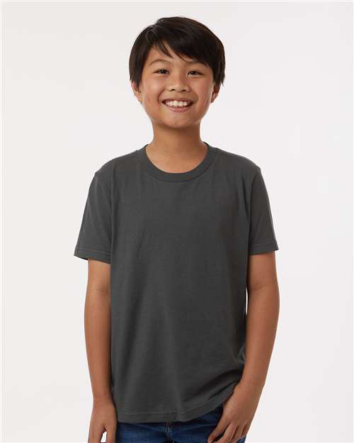 Tultex 235 Youth Fine Jersey T-Shirt - Charcoal - model front