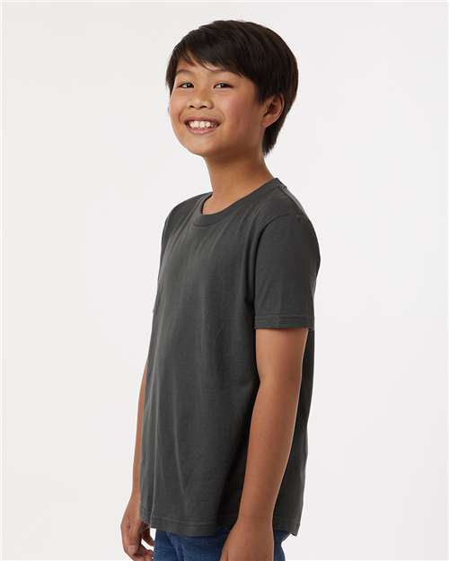Tultex 235 Youth Fine Jersey T-Shirt - Charcoal - model side