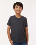 Tultex 235 Youth Fine Jersey T-Shirt - Heather Graphite - model front