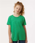 Tultex 235 Youth Fine Jersey T-Shirt - Heather Kelly - model front