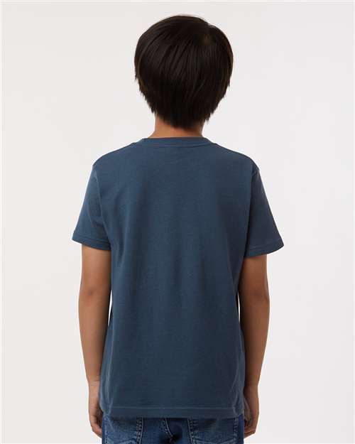Tultex 235 Youth Fine Jersey T-Shirt - Indigo - model back