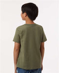 Tultex 235 Youth Fine Jersey T-Shirt - Military Green - model back