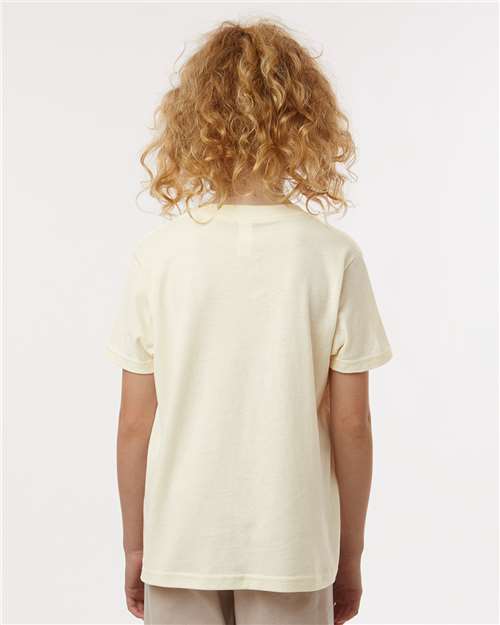Tultex 235 Youth Fine Jersey T-Shirt - Natural - model back