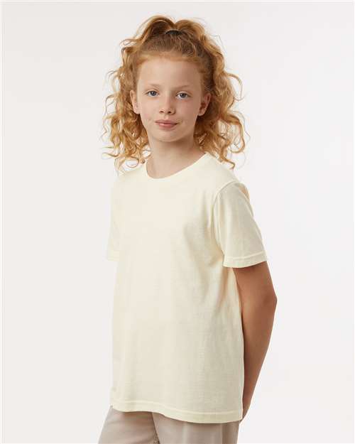 Tultex 235 Youth Fine Jersey T-Shirt - Natural - model side