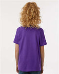 Tultex 235 Youth Fine Jersey T-Shirt - Purple - model back