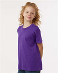 Tultex 235 Youth Fine Jersey T-Shirt - Purple - model side