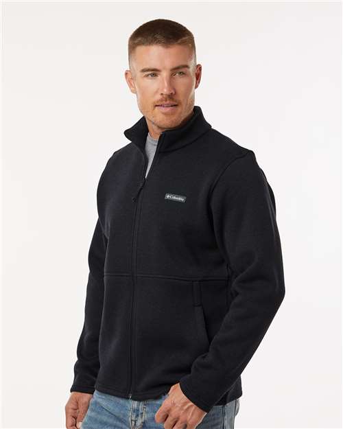 Columbia 209574 Men's Alto Pass Fleece Full-Zip Jacket - Black - model side