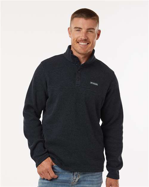 Columbia 209573 Men's Alto Pass Fleece Half-Snap Pullover - Black - model front