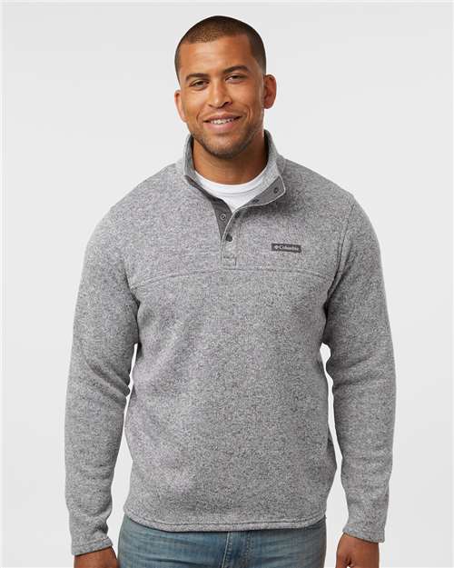Columbia 209573 Men's Alto Pass Fleece Half-Snap Pullover - City Grey Heather - model front