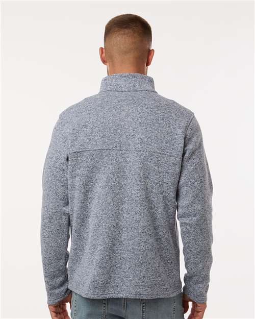 Columbia 209573 Men's Alto Pass Fleece Half-Snap Pullover - Dark Mountain Heather - model back
