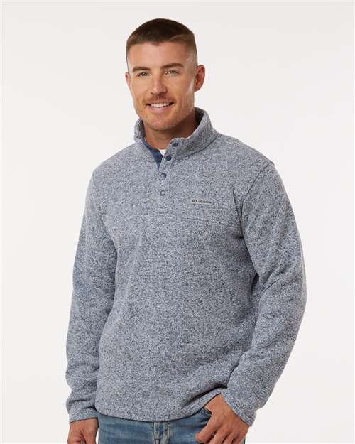 Columbia 209573 Men's Alto Pass Fleece Half-Snap Pullover - Dark Mountain Heather - model front