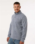 Columbia 209573 Men's Alto Pass Fleece Half-Snap Pullover - Dark Mountain Heather - model side