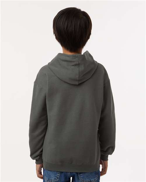 Tultex 320Y Youth Hooded Sweatshirt - Charcoal - model back