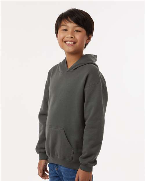 Tultex 320Y Youth Hooded Sweatshirt - Charcoal - model side