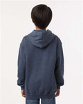 Tultex 320Y Youth Hooded Sweatshirt - Heather Denim - model back